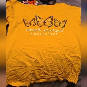 Youth simply southern butterfly long sleeve tee